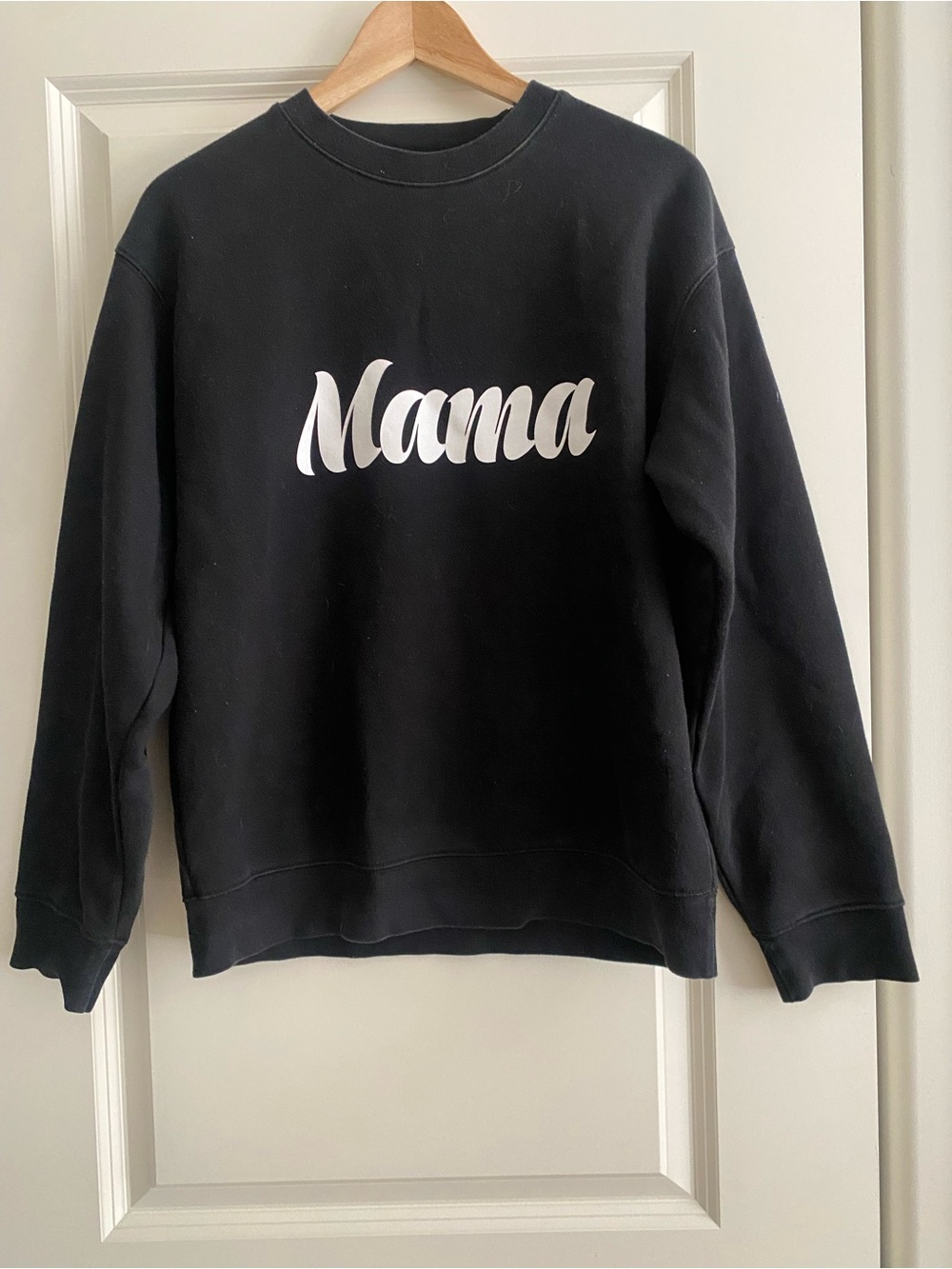 Brunette The Label Mama Crewneck Sweatshirt - Black with White Script